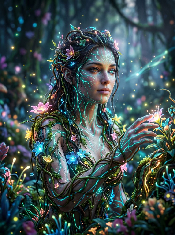 Neon Soul of the Enchanted Forest