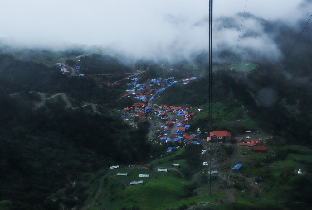 Mountain village amoung the clouds.