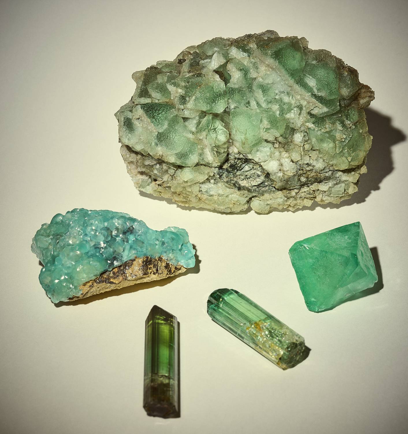 Green mineral collection