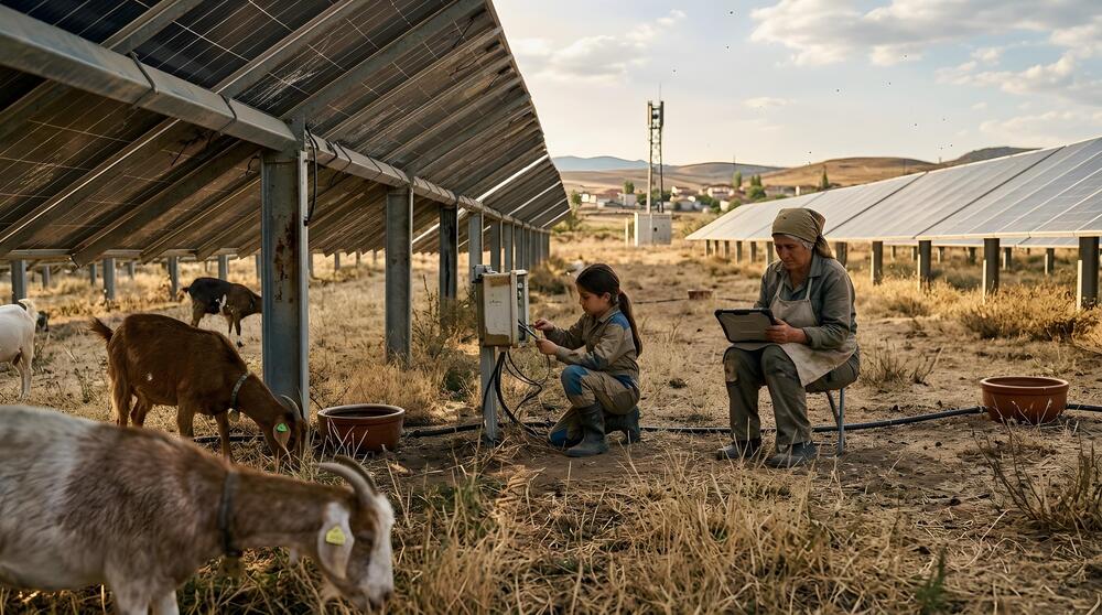 Solar power plant as a pasture