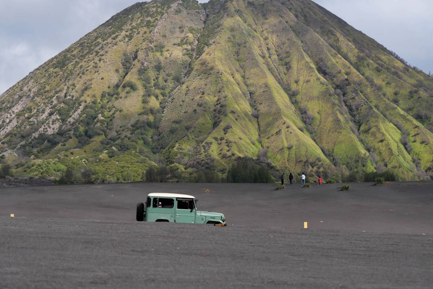 In front of the volcano