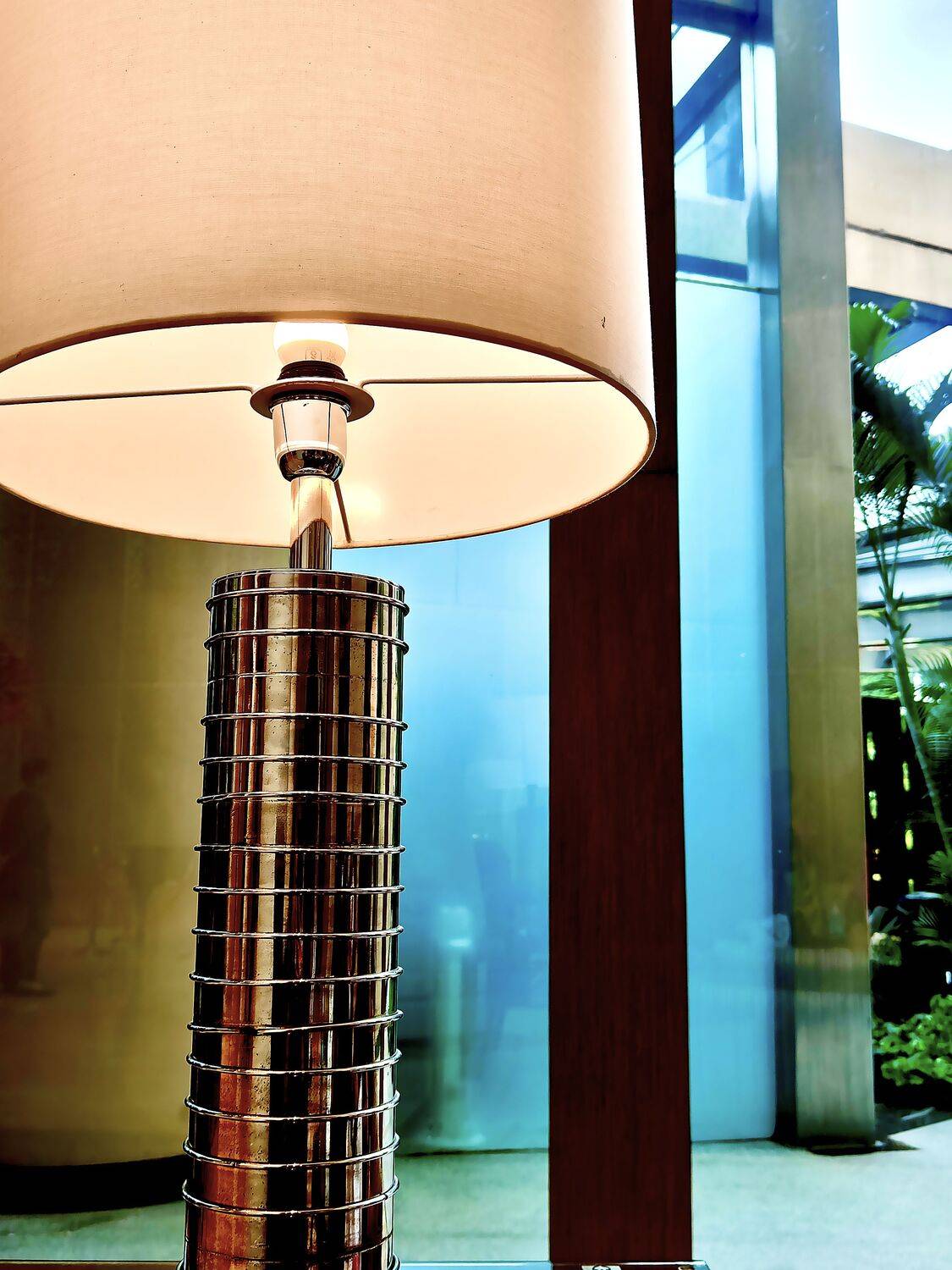 Table lamp in living room