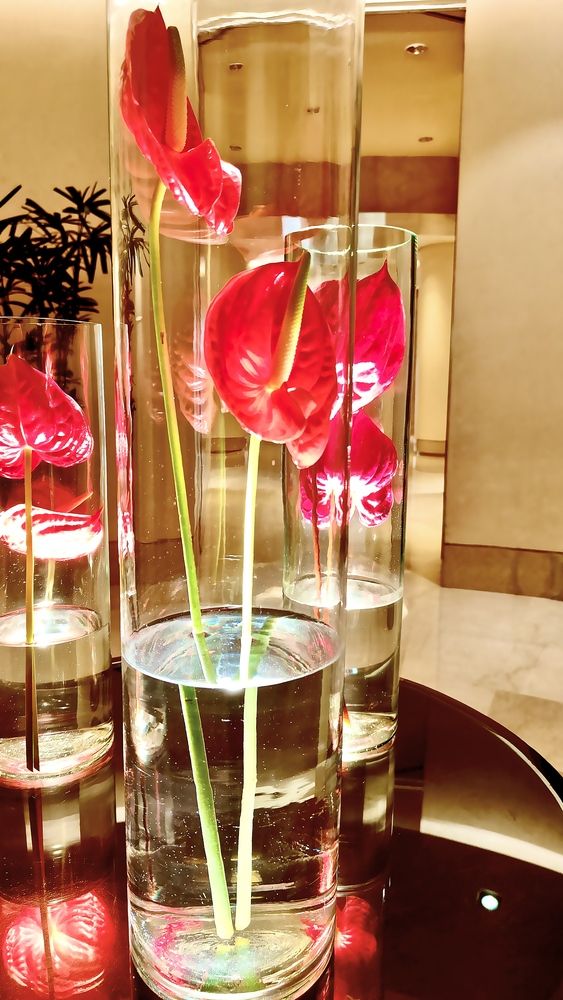Artificial flower in water