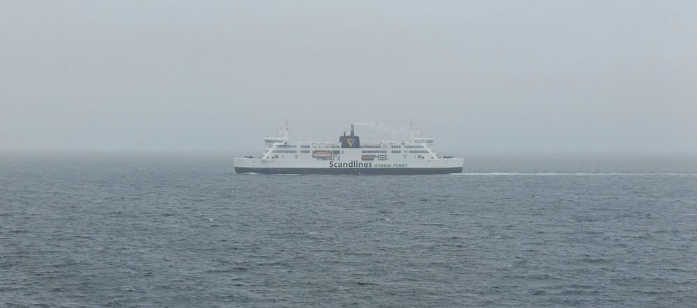 Scandinavian ship in sea water
