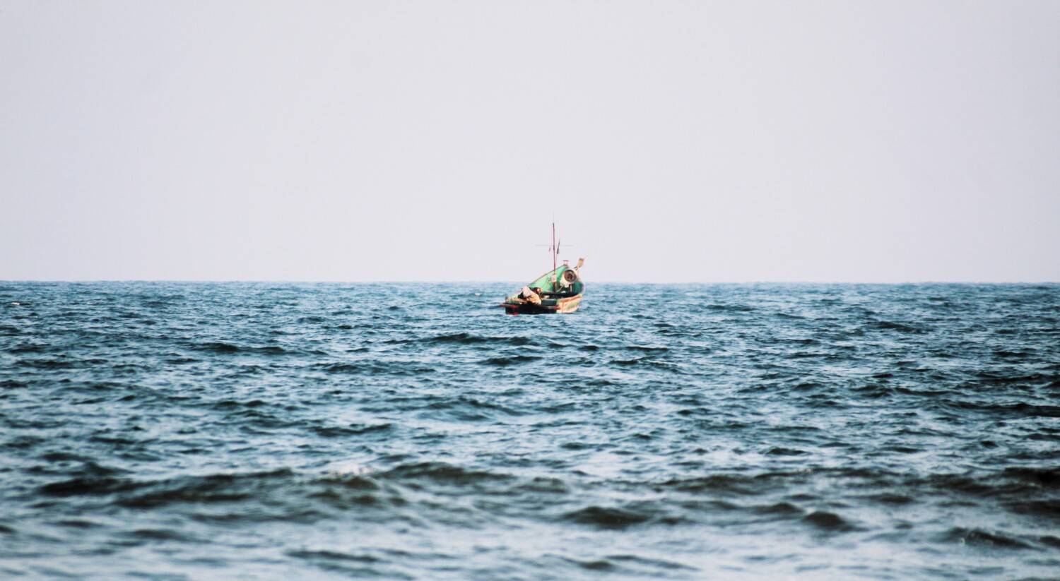 Fishing boat -lone in the sea