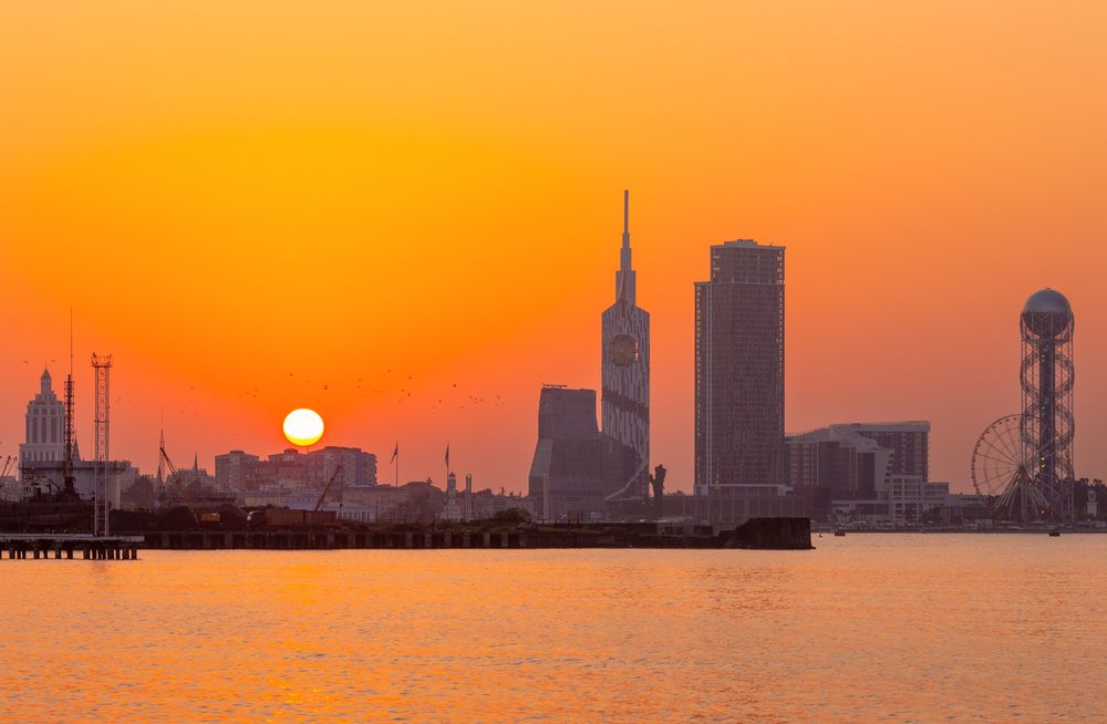Sunset over Batumi. Georgia.