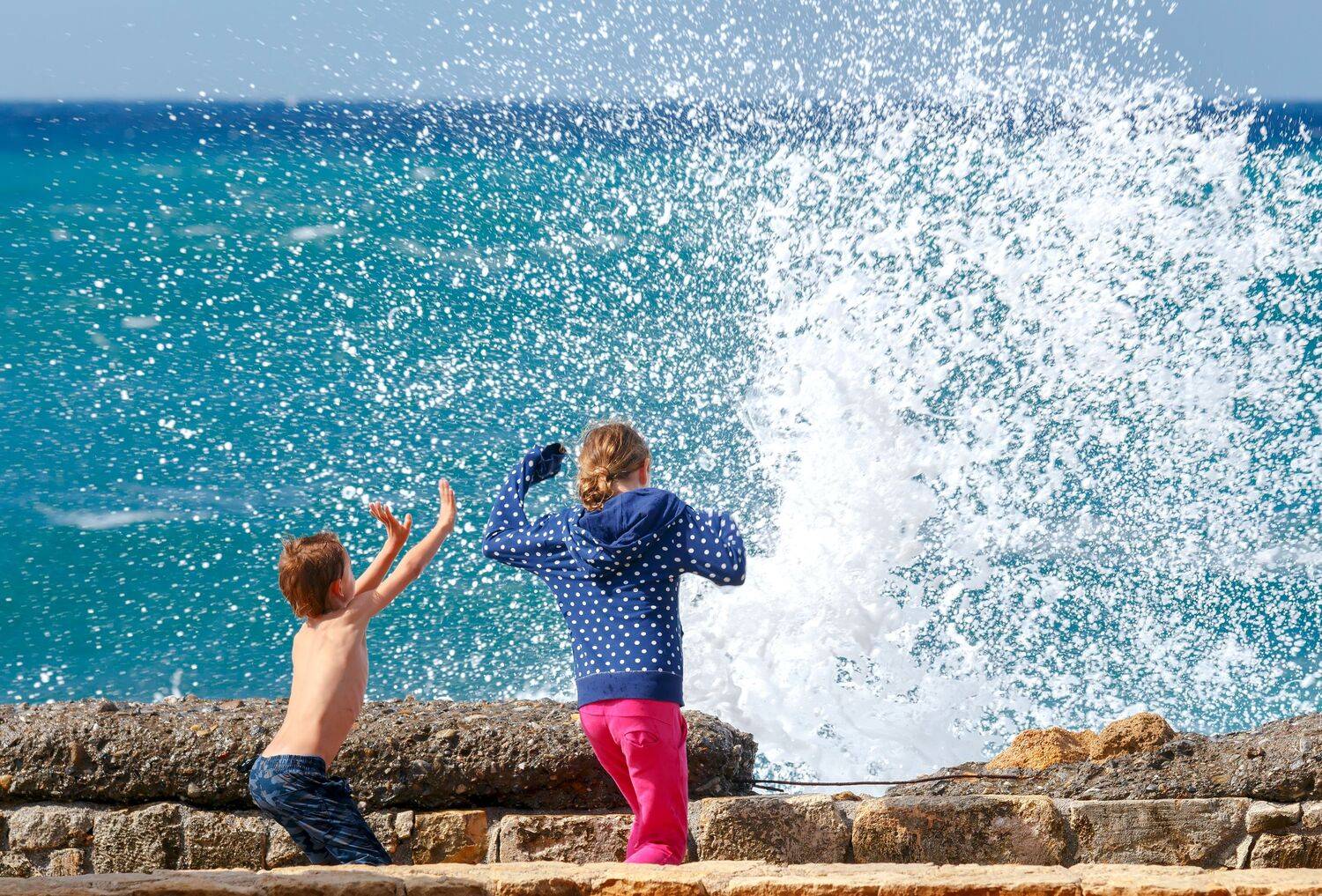 Children and the sea.