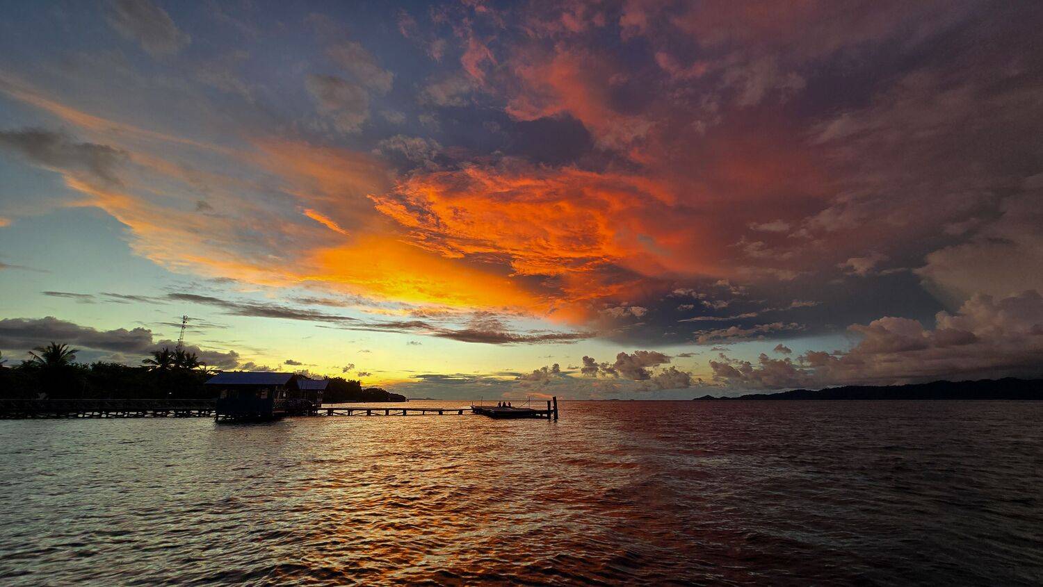 Sunset over tropical Island