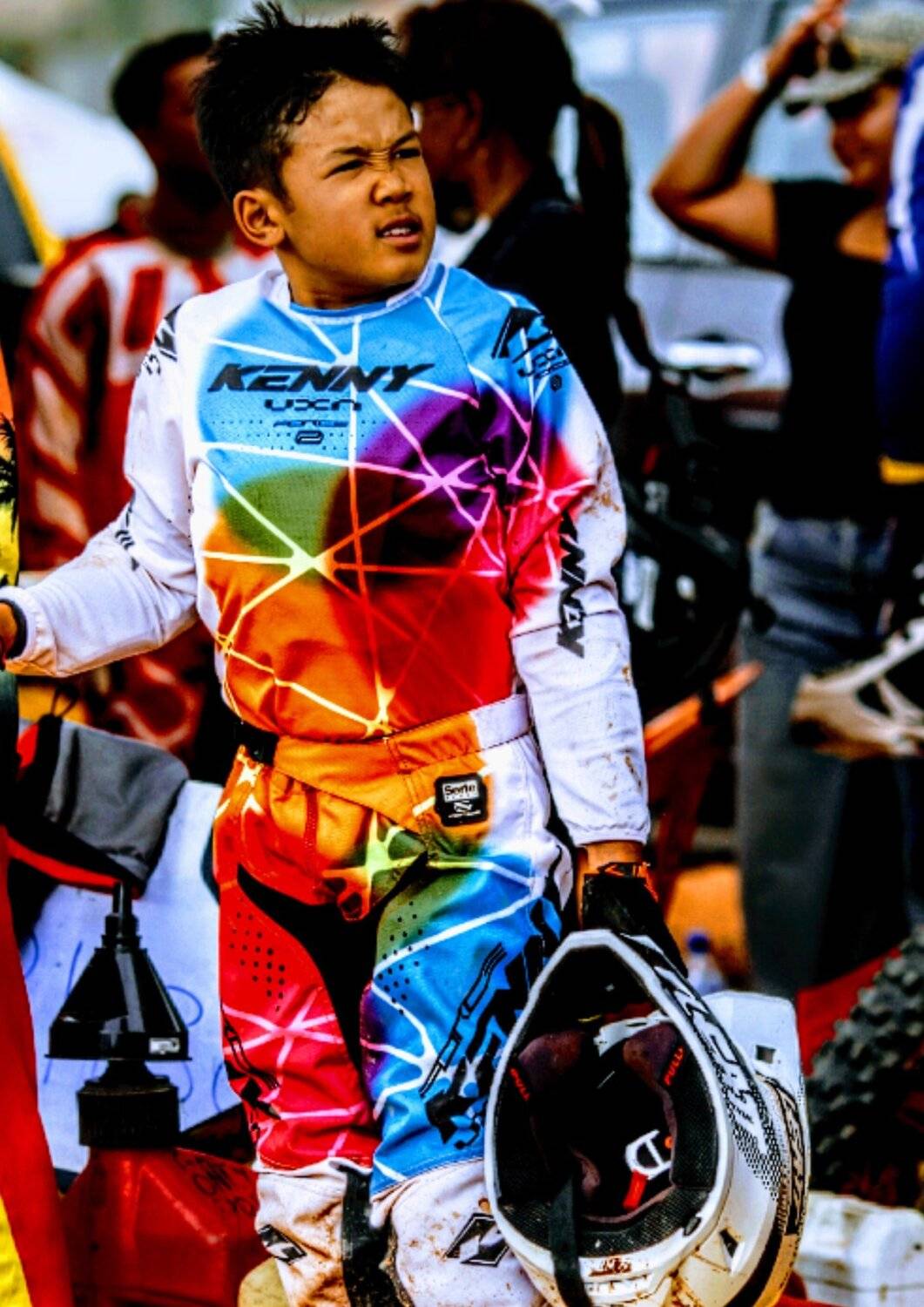 Determined Young Motocross Rider