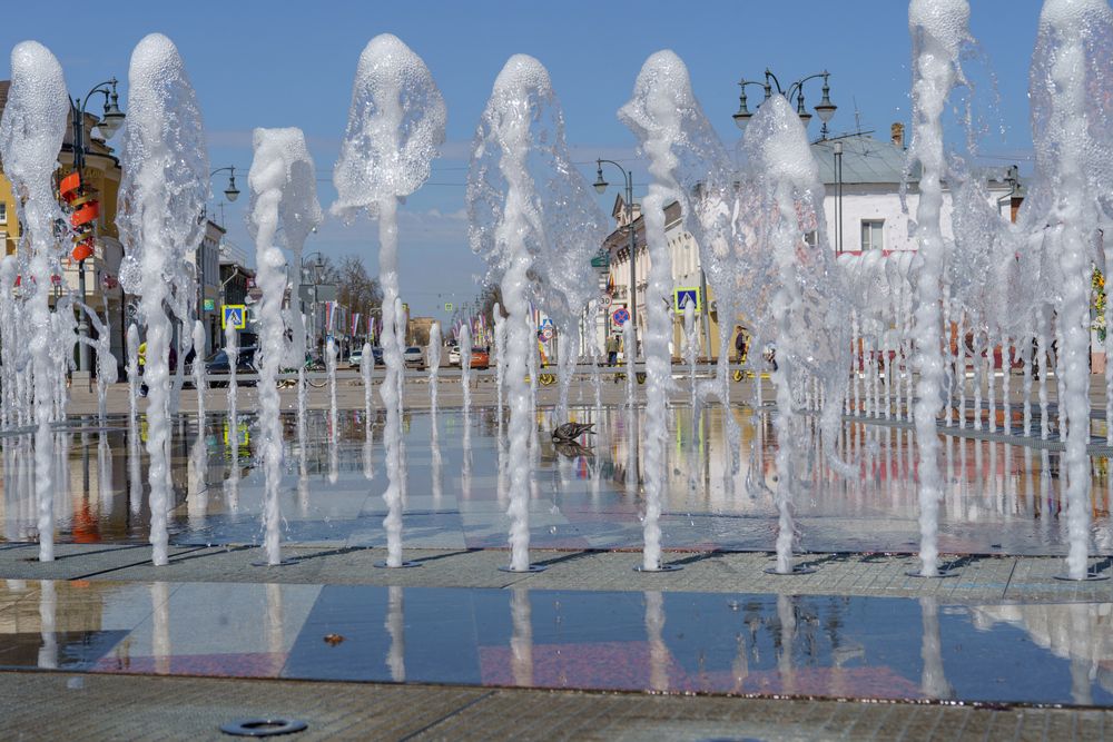 Голубь в фонтане
