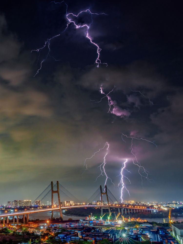 The Electric Sky Over Phu My Bridge