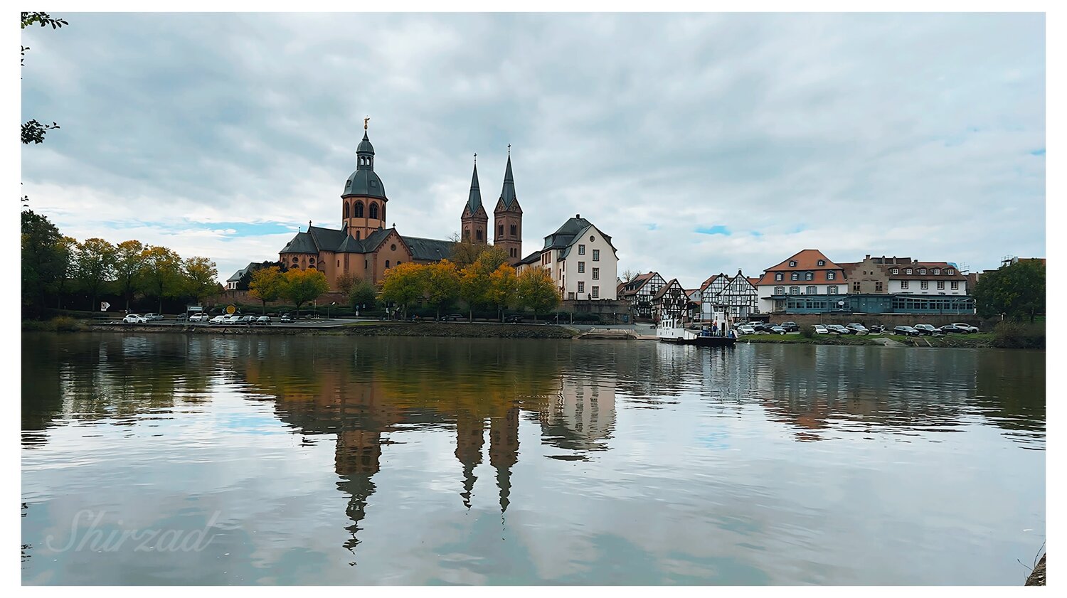 Seligenstadt Skyline and Reflection on Main River