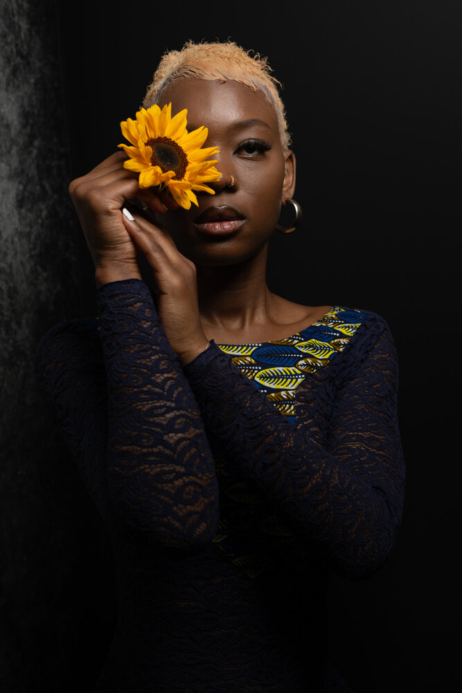 female portrait with flowers
