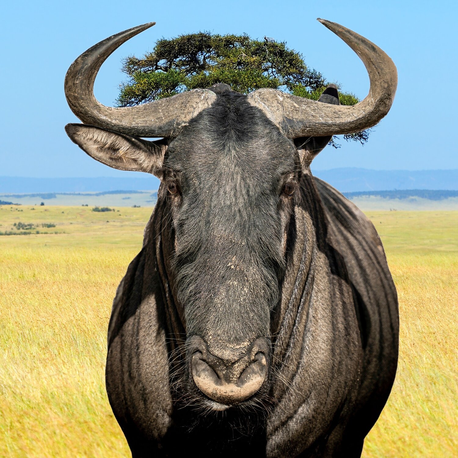 Wildebeest Staring
