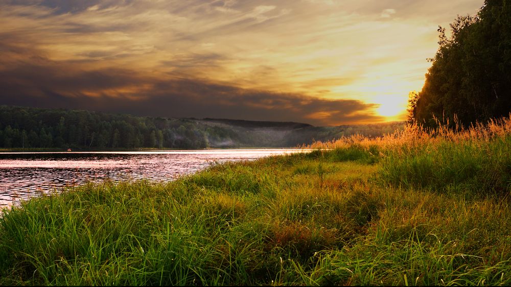 Закат на заливе