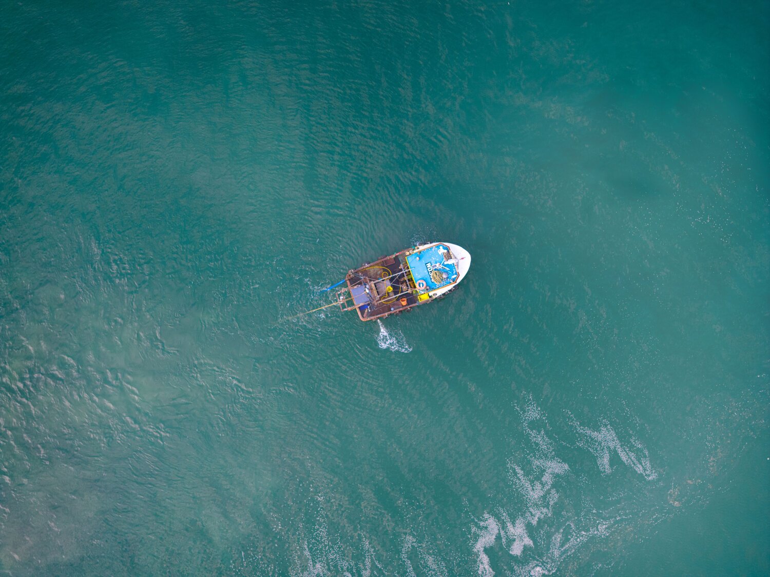 Drifting fishing boat