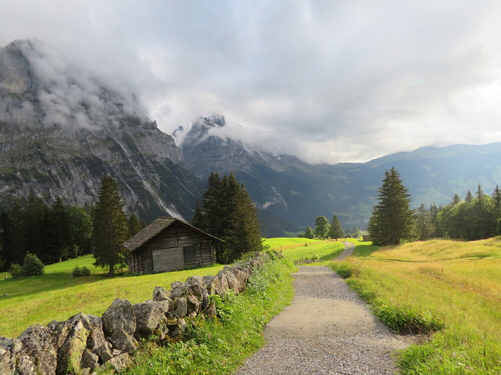 Mountain Village Path in the Alps