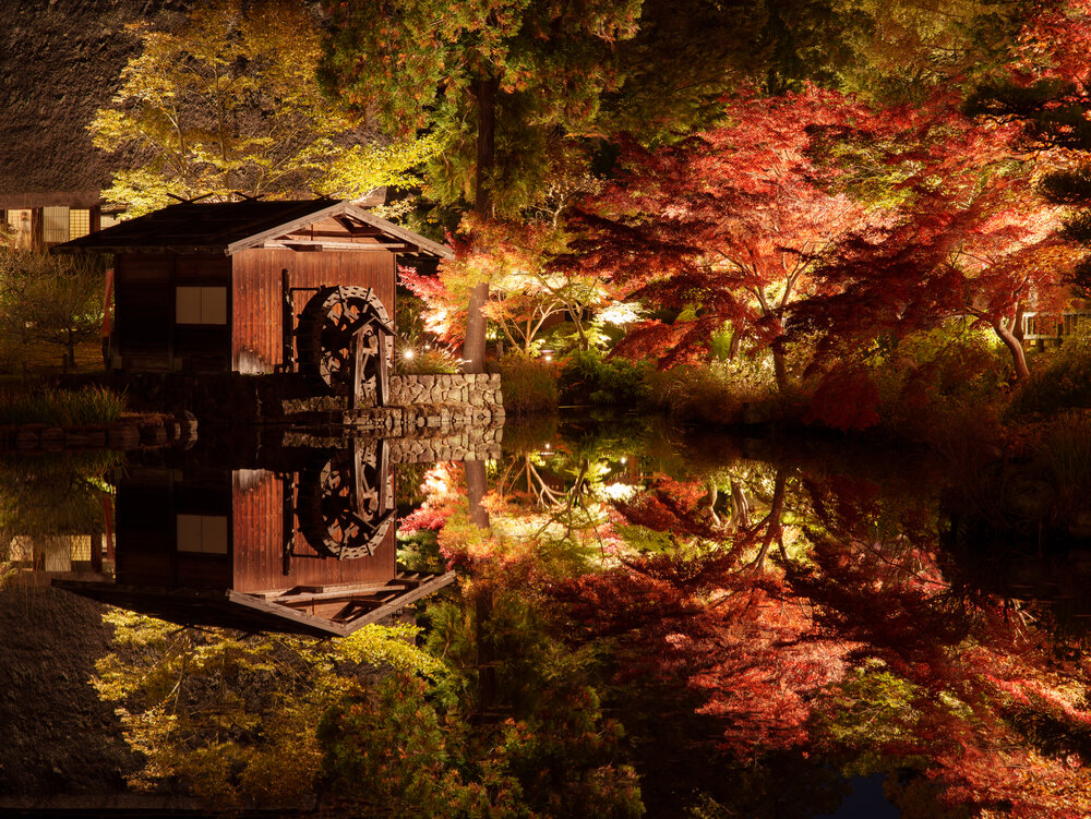A Watermill Shrouded in Autumn Colors