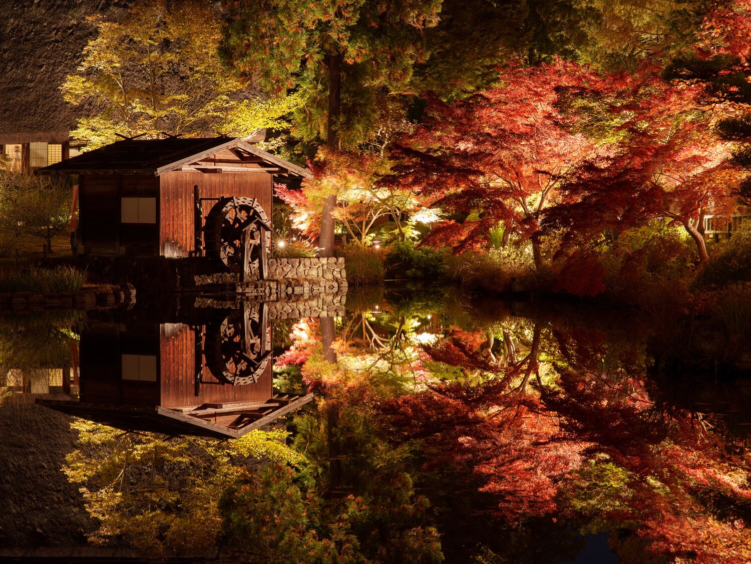 A Watermill Shrouded in Autumn Colors
