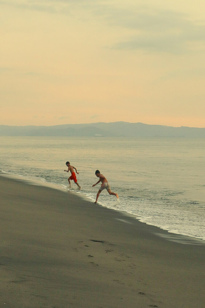 running on the beach