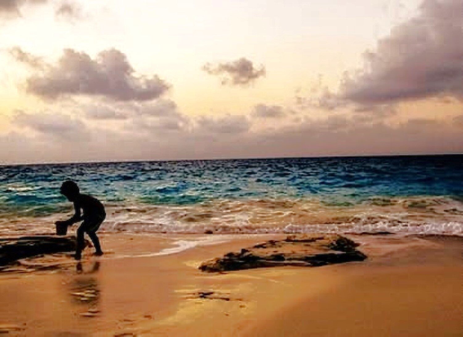 Playing at the beach