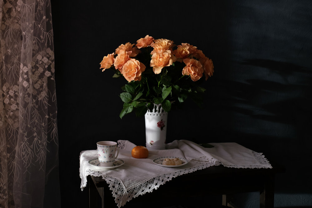 An evening with roses