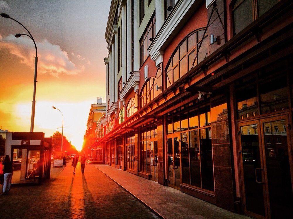 Закат в городе