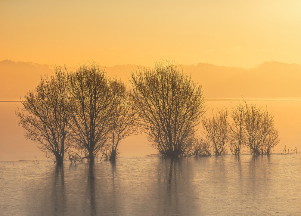 Watercolor-like sunrise at Yedang Reservoir