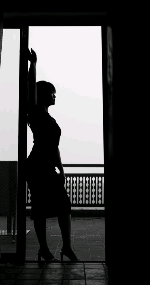 Lady on the patio