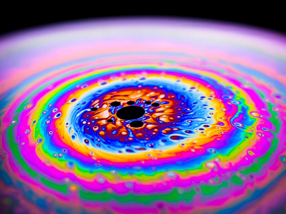 Iridescent Surface of Soap Bubble