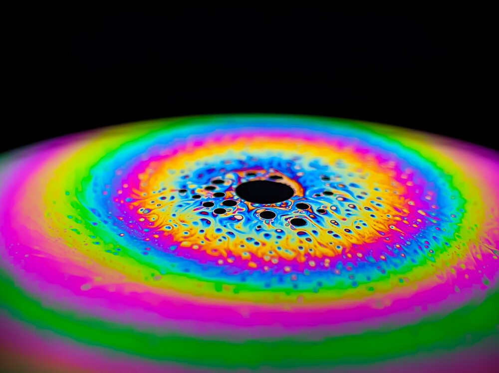 Iridescent Surface of Soap Bubble