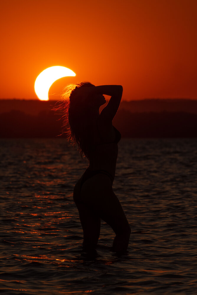 Aurora with the Solar eclipse