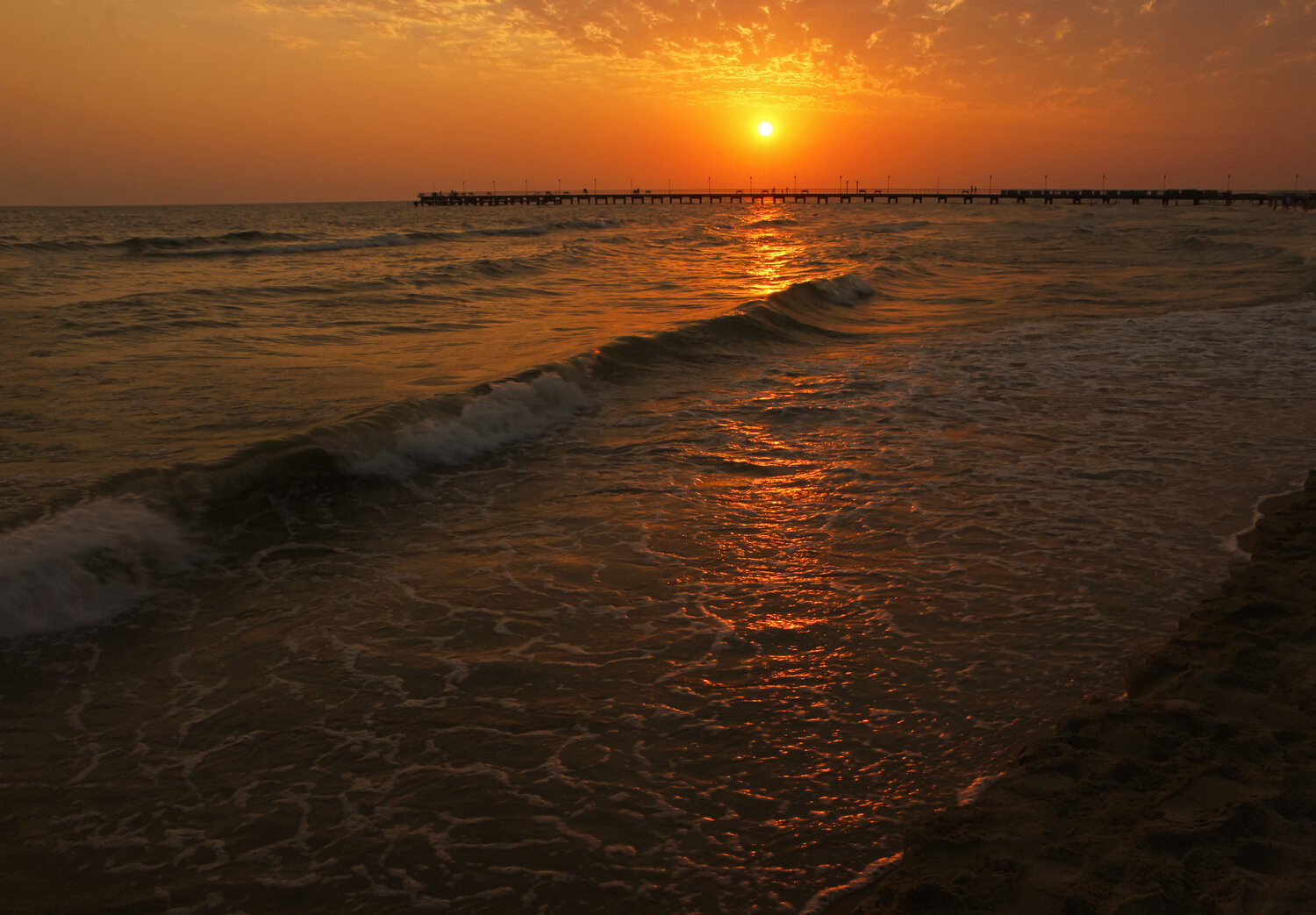 Закат на море.
