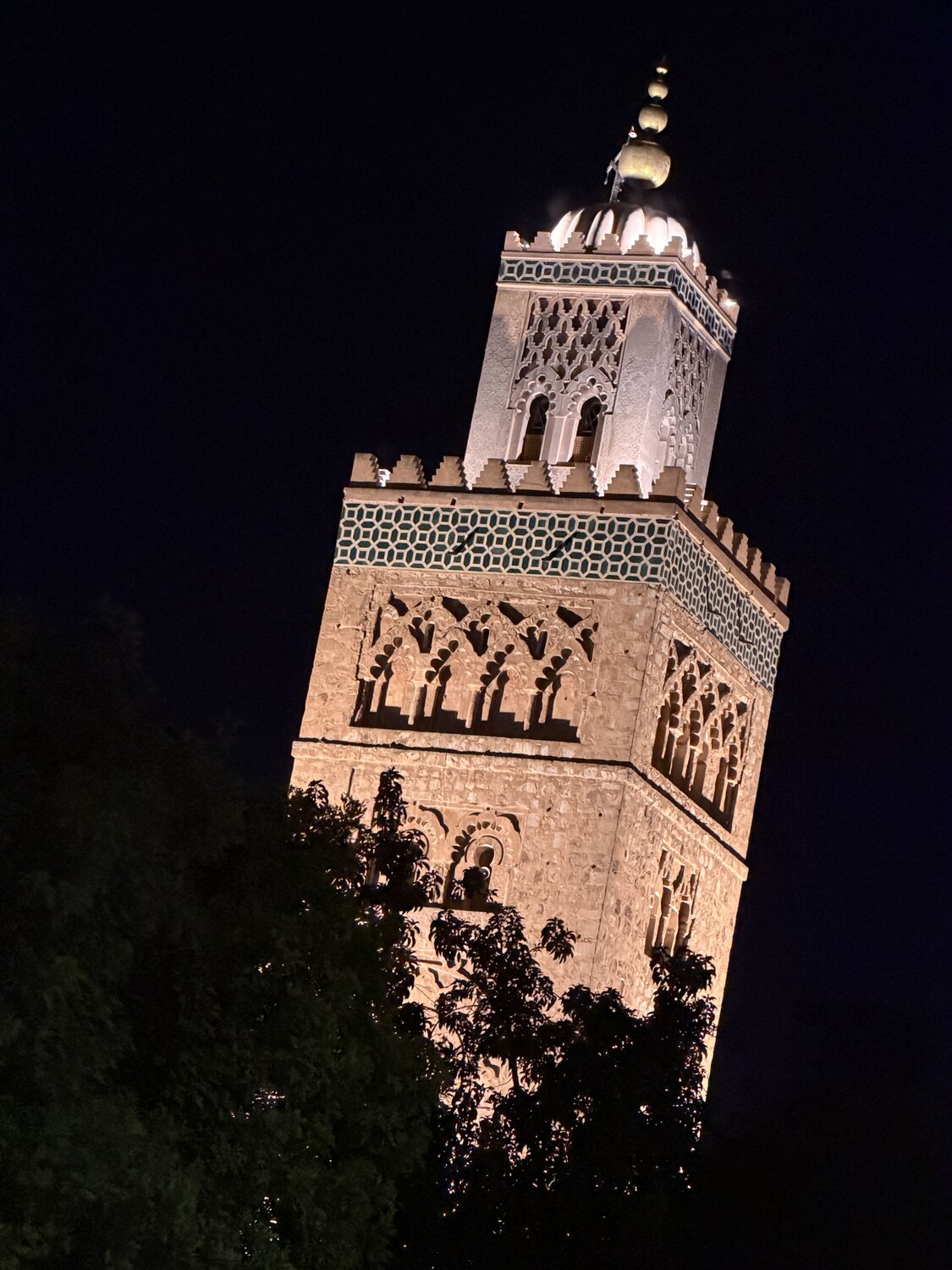 Koutoubia Minaret at Night, Marrakech, Morocco