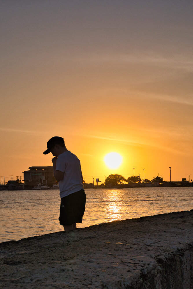 Silhouetted Heritage: Dusk in Cartagena