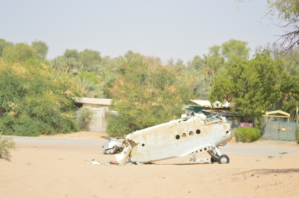 Crashed aeroplane