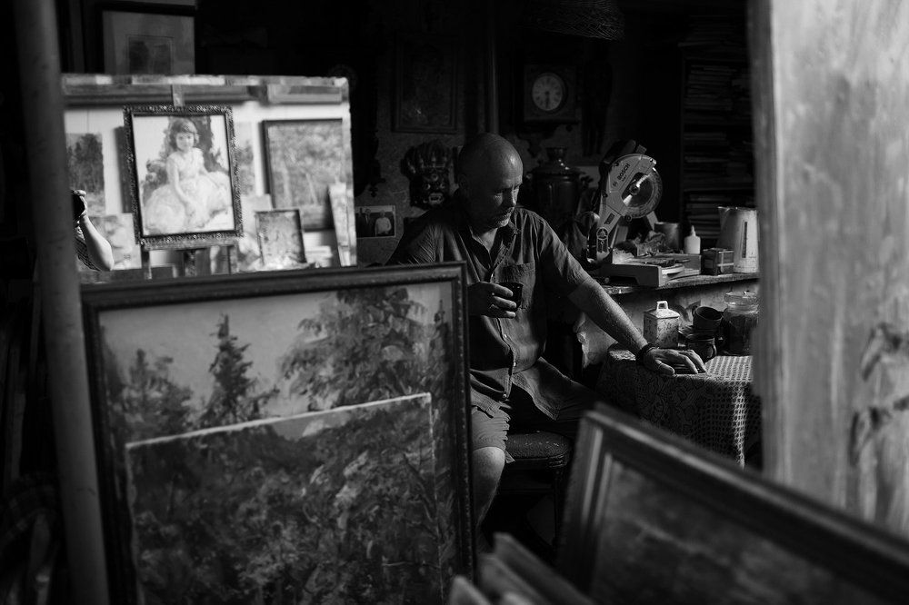 в мастерской художника