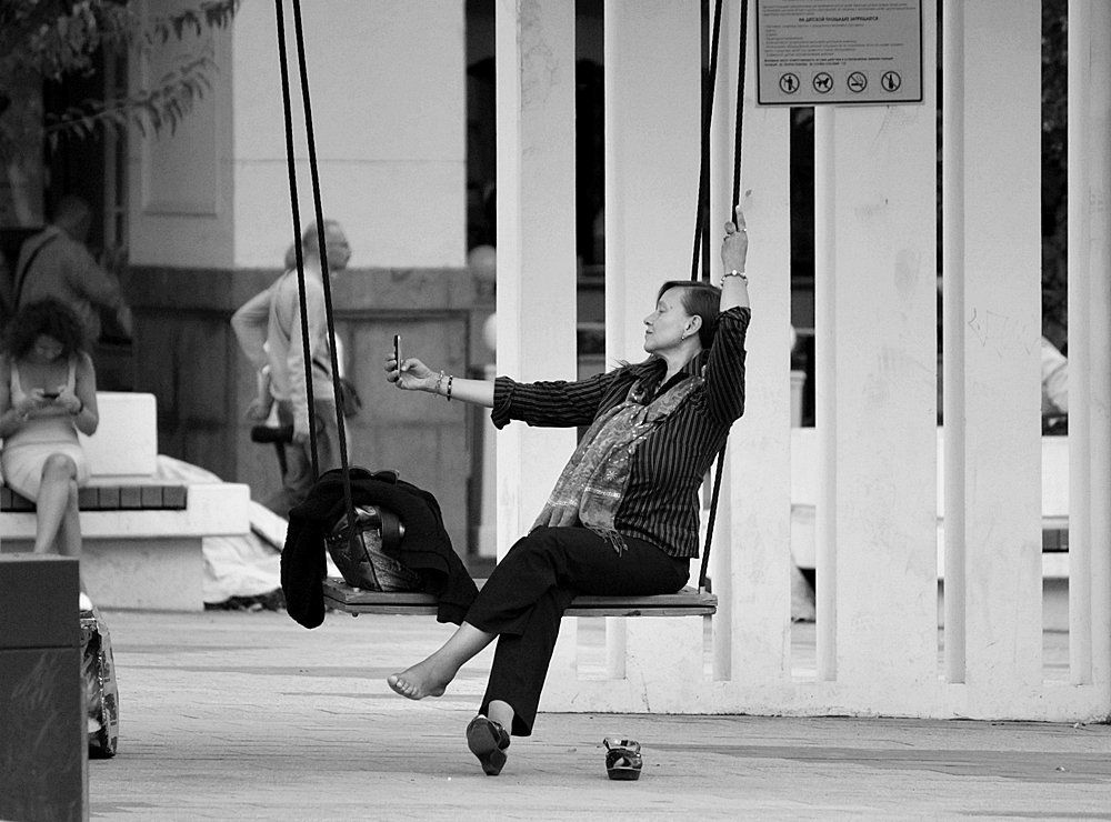 Селфи в "одном ботинке"