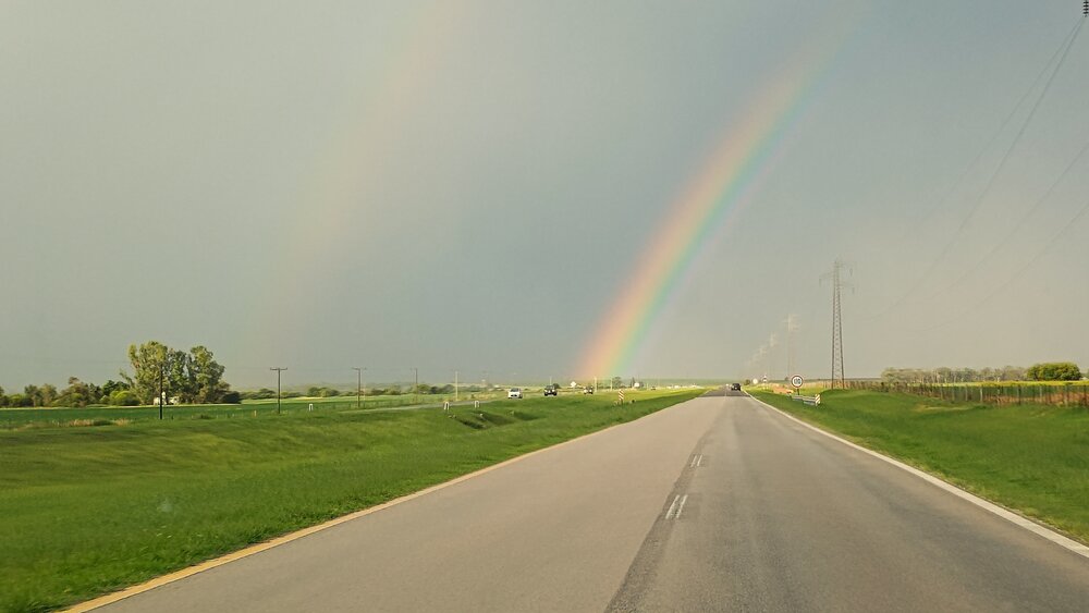 Rainbow over the route