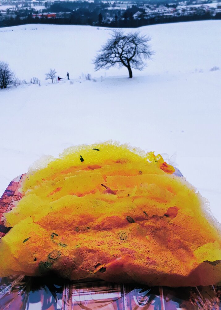 Orange Warmth in Snow