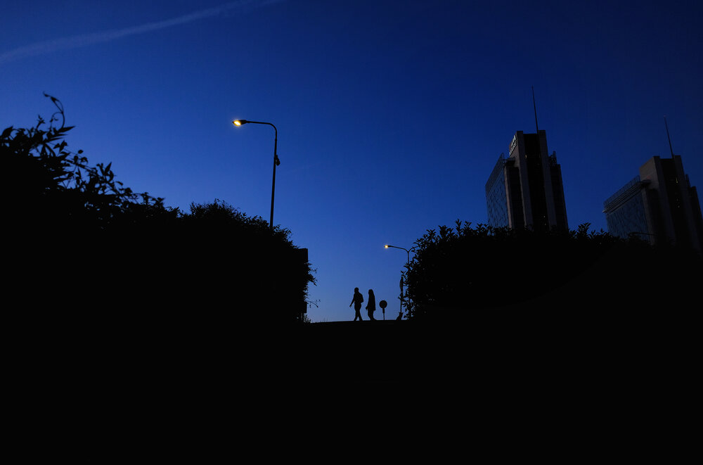 Seen through the blue hour