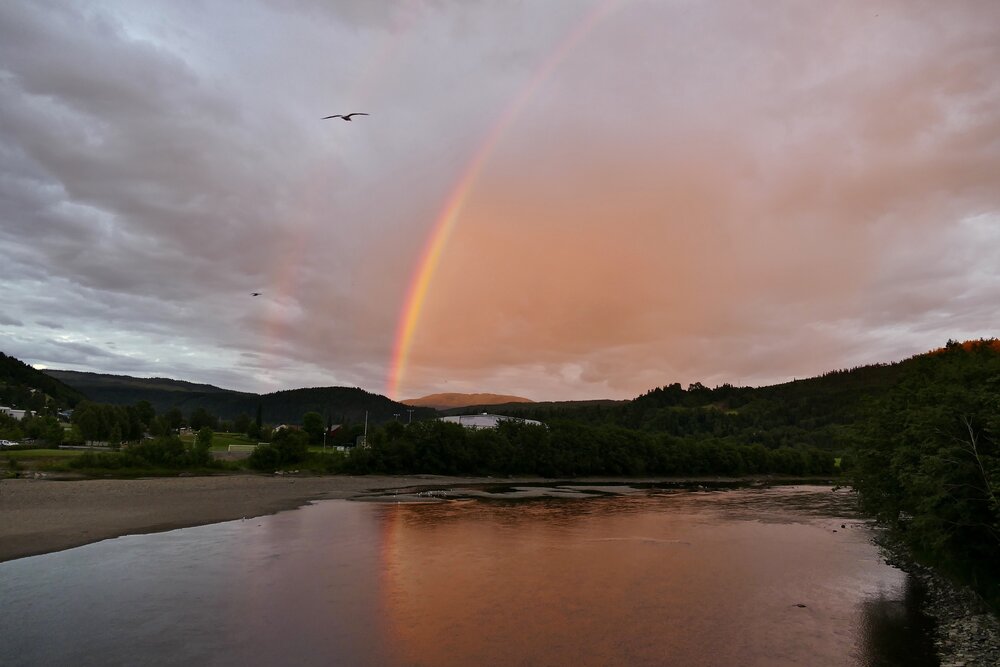 Rainbow at sunset