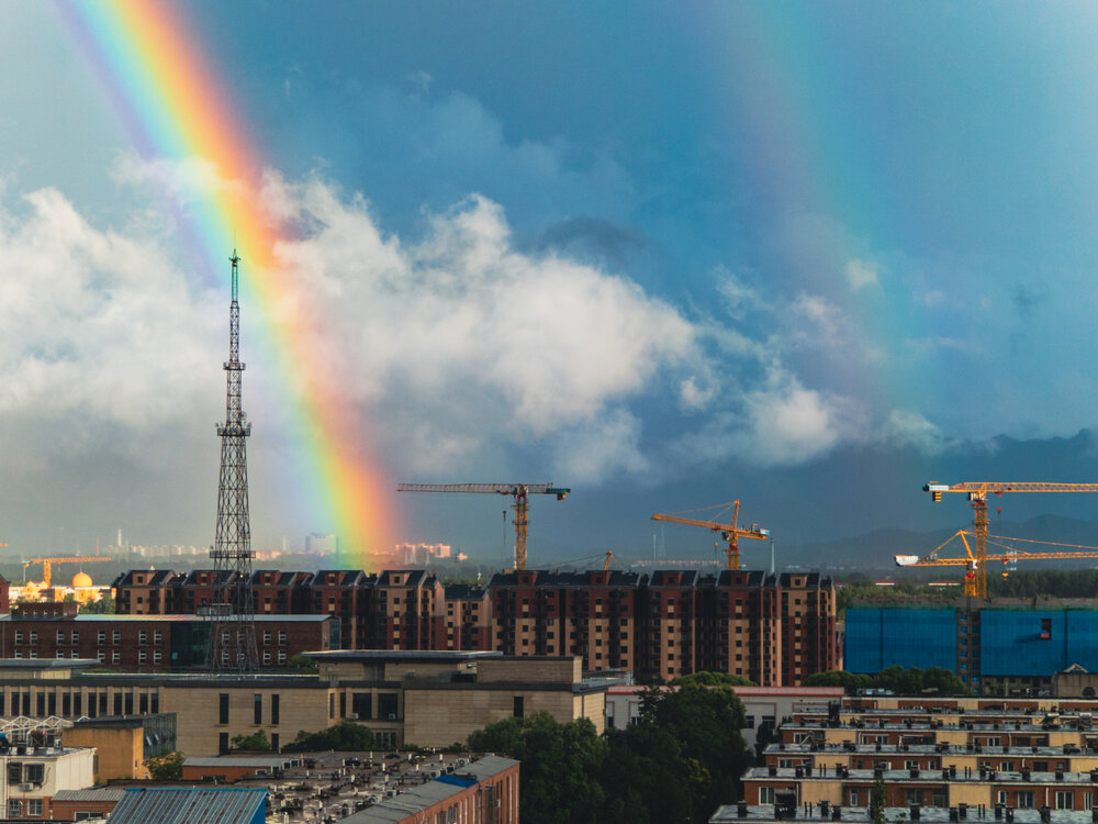 double rainbow in beijing
