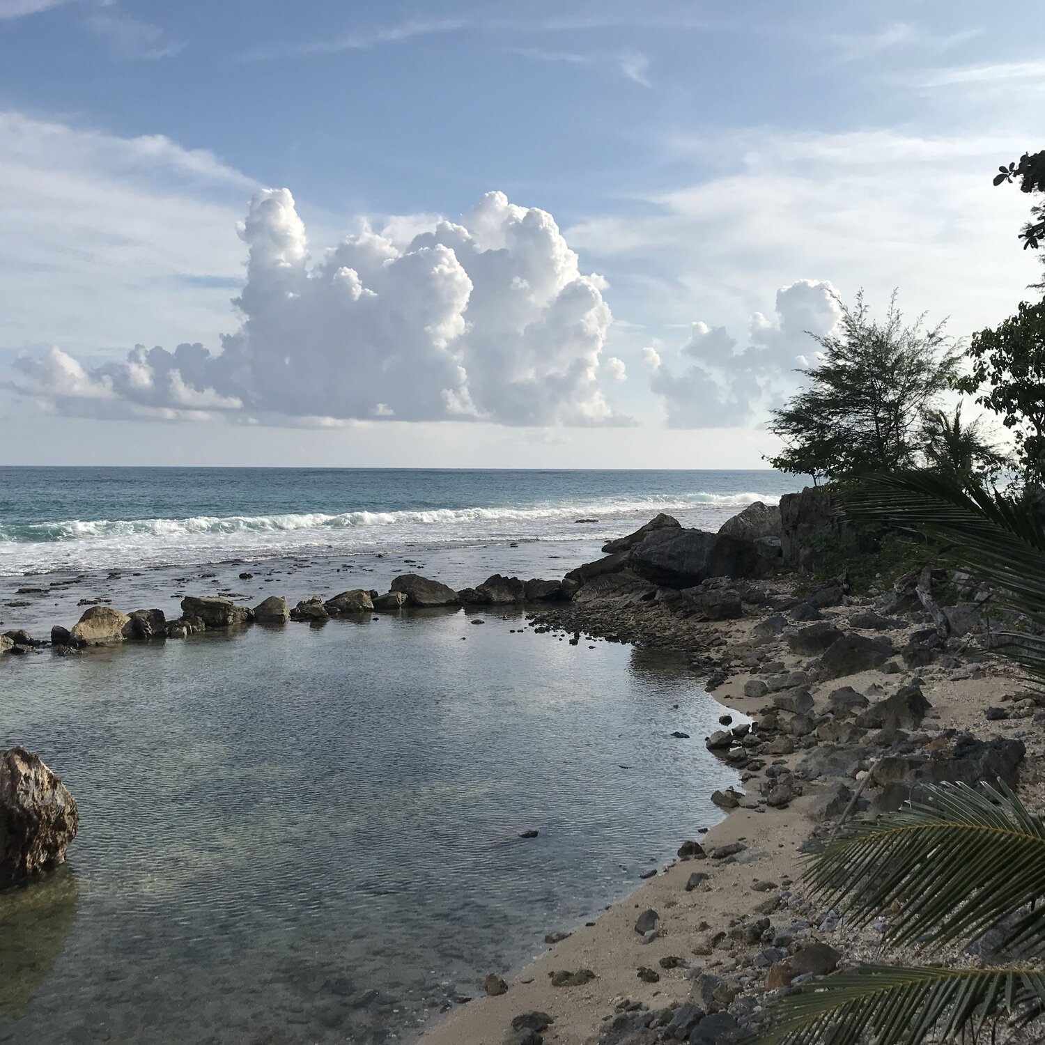 Cumulus over calm waters