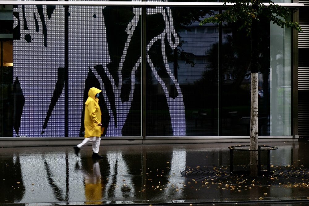 Yellow rain coat