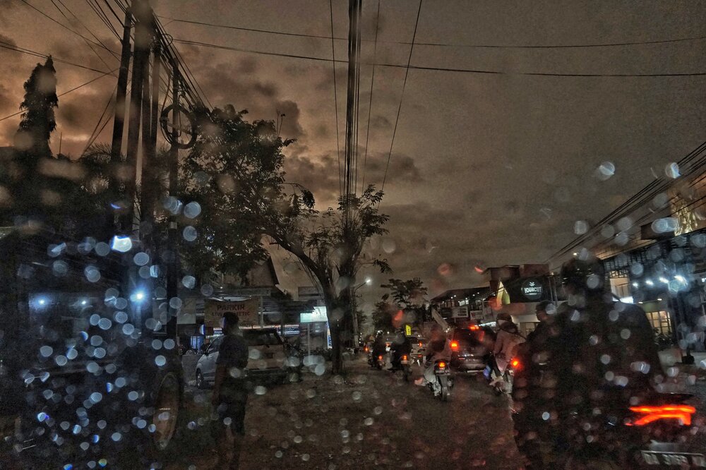 City Through the Raindrops