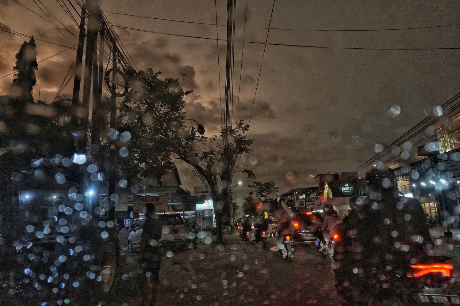 City Through the Raindrops