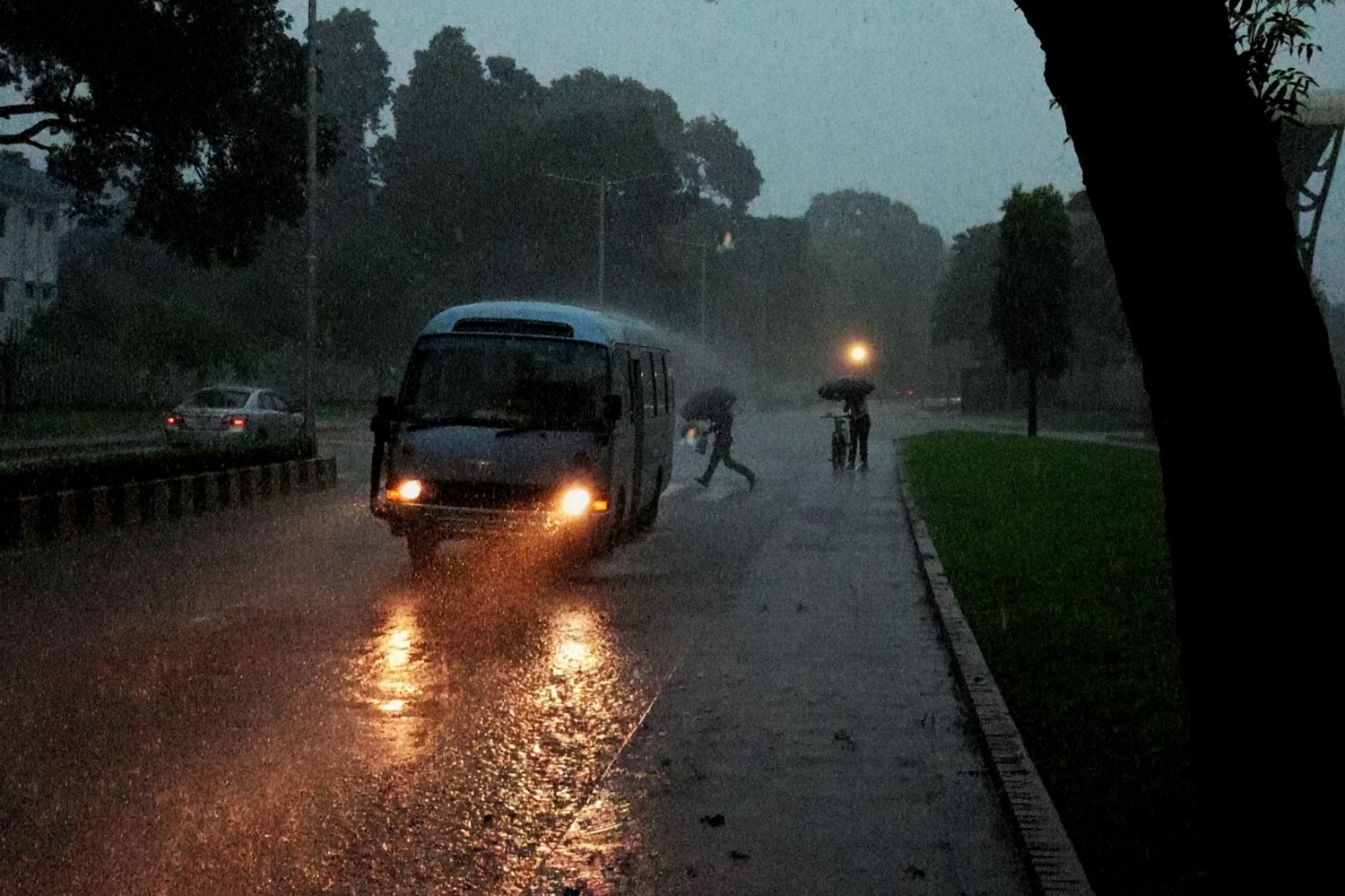 On rainy roads