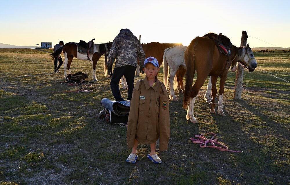 In Dad\'s shirt