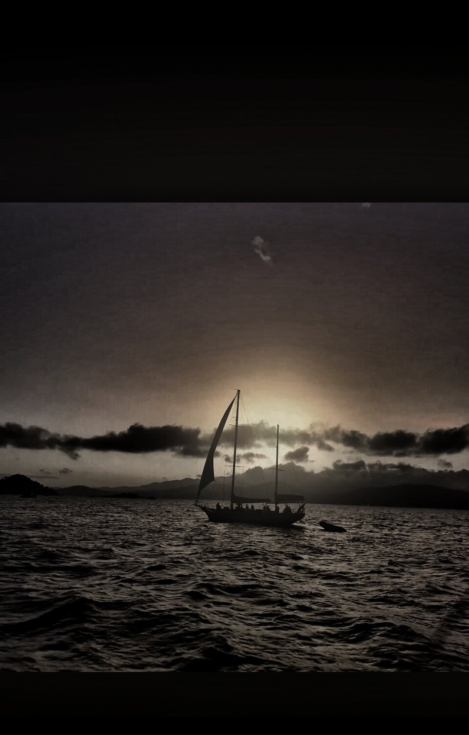 Drifting silently.
